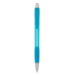 Caneta retrátil de plástico translúcido e tinta azul Striped Grip BIC® cor ciano