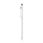Caneta metálica com ponteira tátil e tinta azul Sleek Stylus BIC® cor branco