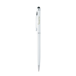 Caneta metálica com ponteira tátil e tinta azul Sleek Stylus BIC® cor branco