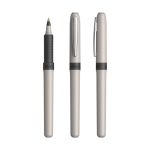 Roller em plástico com pega ergonómica e tinta azul Grip Roller BIC® cor cinzento