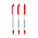 Caneta plástico reciclado com boa área de impressão e tinta preta BIC® cor vermelho