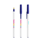 Caneta de plástico reciclado com tampa e tinta azul Round Stic® BIC® cor azul-marinho