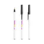 Caneta clássica de plástico com tampa e tinta preta Round Stic BIC® cor preto