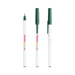 Caneta clássica de plástico com tampa e tinta preta Round Stic BIC® cor verde