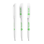 Caneta reciclada com clip e tinta azul Super Clip Ecolutions BIC® cor branco