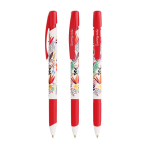 Caneta de plástico reciclado com grip suave e tinta preta BIC® cor vermelho