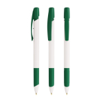 Caneta de plástico reciclado com grip suave e tinta preta BIC® cor verde