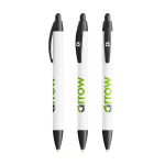 Caneta BIC® de plástico reciclado com corpo largo e tinta azul cor preto
