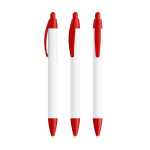 Caneta BIC® de plástico reciclado com corpo largo e tinta azul cor vermelho