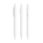 Caneta BIC® de plástico reciclado com corpo largo e tinta azul cor branco