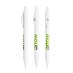 Caneta BIC® de plástico reciclado com corpo largo e tinta azul cor branco