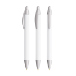Caneta BIC® de plástico reciclado com corpo largo e tinta azul cor prateado