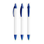 Caneta BIC® de plástico reciclado com corpo largo e tinta azul cor azul transparente