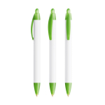 Caneta BIC® de plástico reciclado com corpo largo e tinta azul cor verde transparente