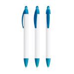 Caneta BIC® de plástico reciclado com corpo largo e tinta azul cor azul-claro transparente
