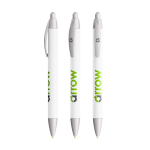 Caneta de plástico reciclado com perfil largo e tinta preta BIC® cor prateado