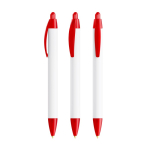 Caneta de plástico reciclado com perfil largo e tinta preta BIC® cor vermelho transparente