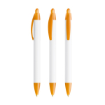 Caneta de plástico reciclado com perfil largo e tinta preta BIC® cor cor-de-laranja transparente