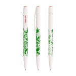 Caneta de plástico reciclado com clip resistente e tinta azul BIC® cor branco