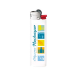 Isqueiro de plástico com design fino e chama estável BIC® J23 cor branco