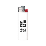 Isqueiro de plástico com design fino e chama estável BIC® J23 cor branco vista retrato