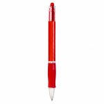 Caneta de plástico com corpo translúcido e tinta azul Click BIC® cor vermelho