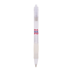 Caneta de plástico com corpo translúcido e tinta azul Click BIC® cor branco