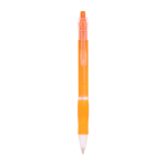 Caneta de plástico com corpo translúcido e tinta azul Click BIC® cor cor-de-laranja