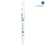 Caneta biodegradável com proteção antibacteriana e tinta azul BIC® cor branco