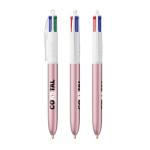 Esferográfica de plástico estilo glacê com tinta em 4 cores BIC® cor cor-de-rosa