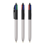 Esferográfica de plástico estilo glacê com tinta em 4 cores BIC® cor preto/cinzento