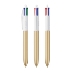 Esferográfica de plástico estilo glacê com tinta em 4 cores BIC® cor dourado