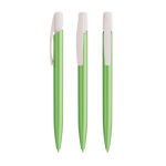 Caneta de plástico com clip robusto e tinta azul Media Clic Glacé BIC® cor verde