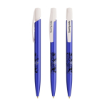 Caneta plástico com clip robusto e tinta preta Media Clic Glacé BIC® cor azul