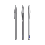 Caneta metálica mate recarregável com tinta azul Cristal® ReNew BIC® cor prateado brilhante