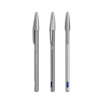 Caneta metálica mate recarregável com tinta azul Cristal® ReNew BIC® cor prateado brilhante