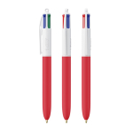 Esferográfica de plástico com toque suave e tinta de 4 cores BIC® cor vermelho