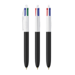 Esferográfica de plástico com toque suave e tinta de 4 cores BIC® cor branco/preto