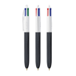 Caneta de plástico efeito madeira fabricada na UE com 4 tintas BIC® cor preto