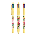 Caneta de plástico com acabamento pastel e tinta de 4 cores BIC® cor amarelo pastel