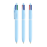 Caneta de plástico com acabamento pastel e tinta de 4 cores BIC® cor azul pastel