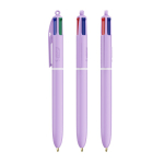 Caneta de plástico com acabamento pastel e tinta de 4 cores BIC® cor lilás