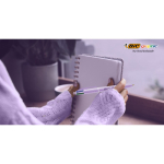 Caneta de plástico com acabamento pastel e tinta de 4 cores BIC®