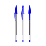 Caneta clássica de plástico transparente com tinta azul BIC® Cristal® cor azul