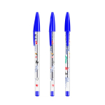 Caneta clássica de plástico transparente com tinta azul BIC® Cristal® cor azul