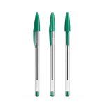 Caneta clássica em plástico transparente com tinta verde BIC® Cristal® cor verde