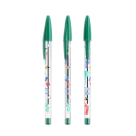 Caneta clássica em plástico transparente com tinta verde BIC® Cristal® cor verde