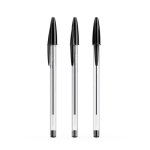 Caneta clássica em plástico transparente com tinta preta BIC® Cristal® cor preto