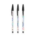 Caneta clássica em plástico transparente com tinta preta BIC® Cristal® cor preto