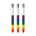 Esferográfica de plástico estilo arco-íris com tinta de 4 cores BIC® cor multicolor